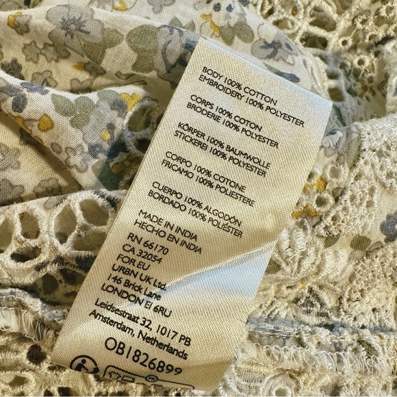 NWOT Free People ‘Sage’ Floral Peplum Tank With Eyelet Details Size XS - Picture 8 of 11